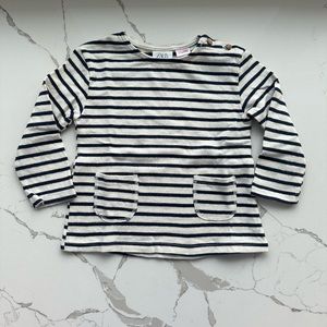 Zara Girls 2-3Y Striped Tee with Pockets